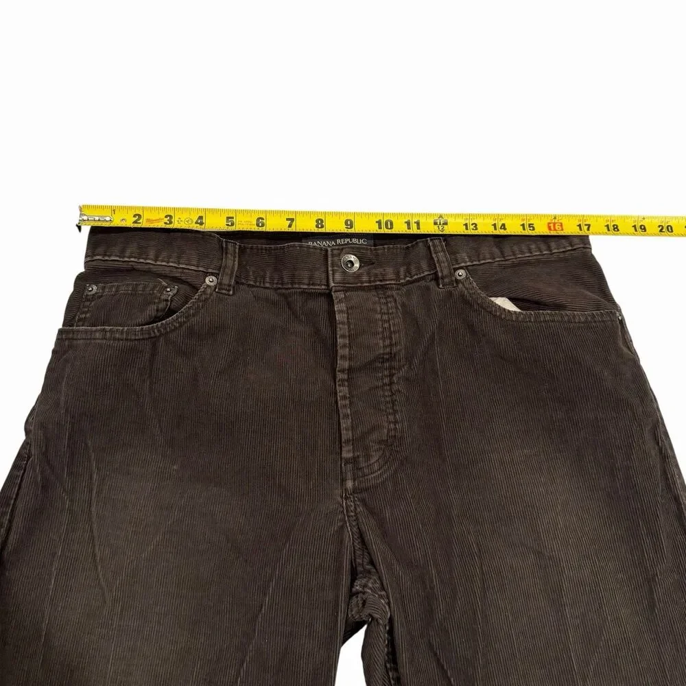 Banana Republic Pants Corduroy Mens Olive Green Straight 35/32 Button‎ Fly